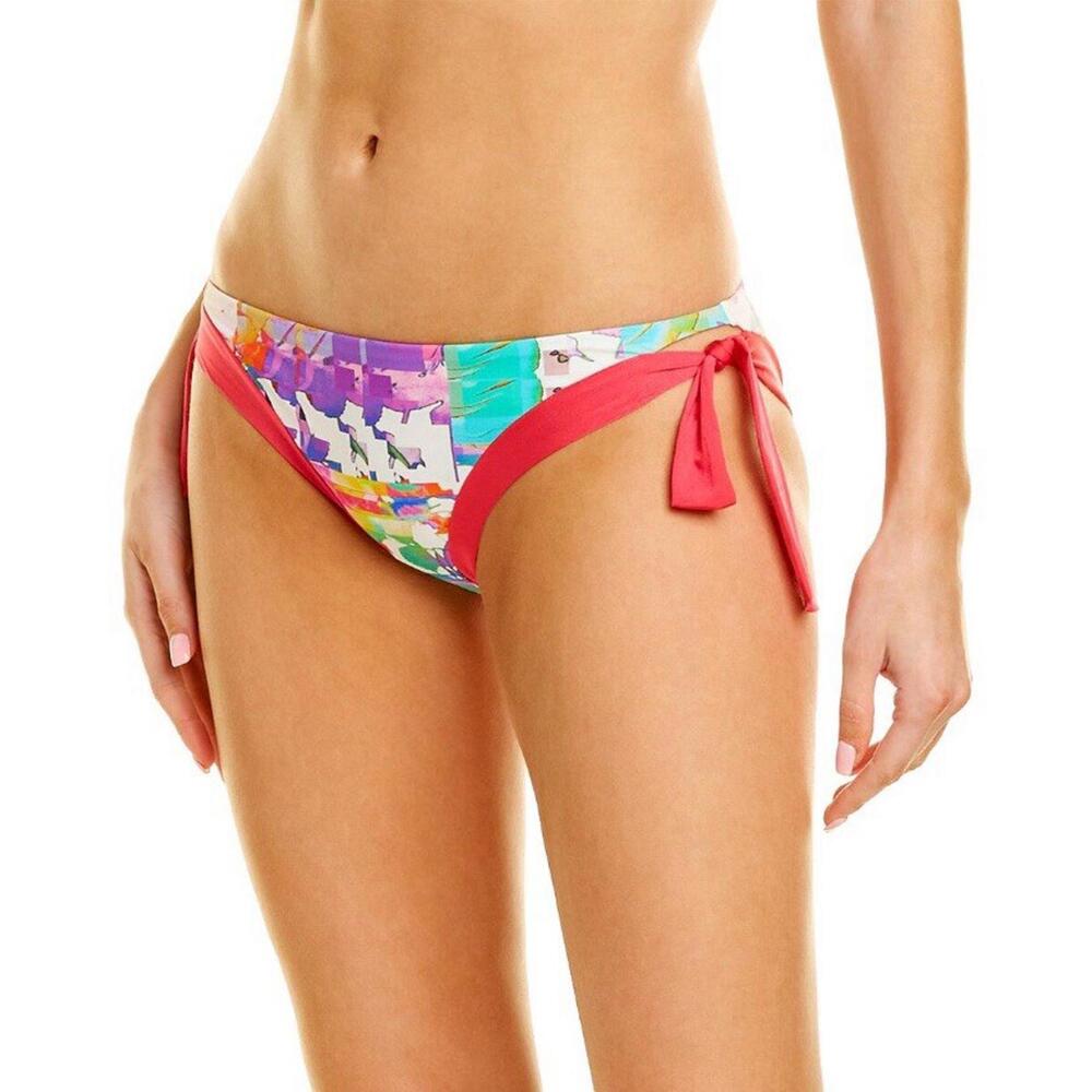 NWT Shan Les Pivoines Womens Size 12 Bikini Bottom Swim Full Coverage Tie Waist